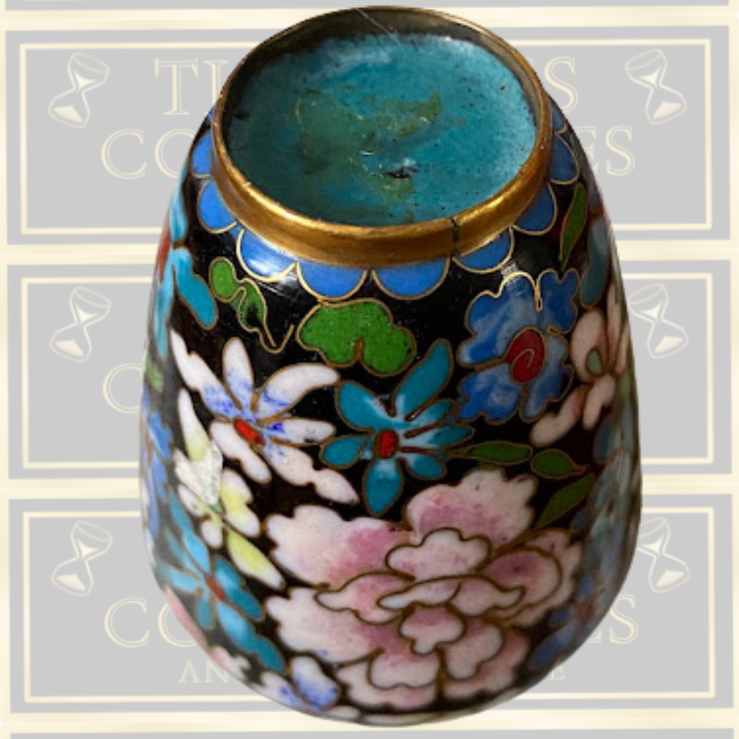 Vintage Chinese Floral Cloisonne Bud Vase