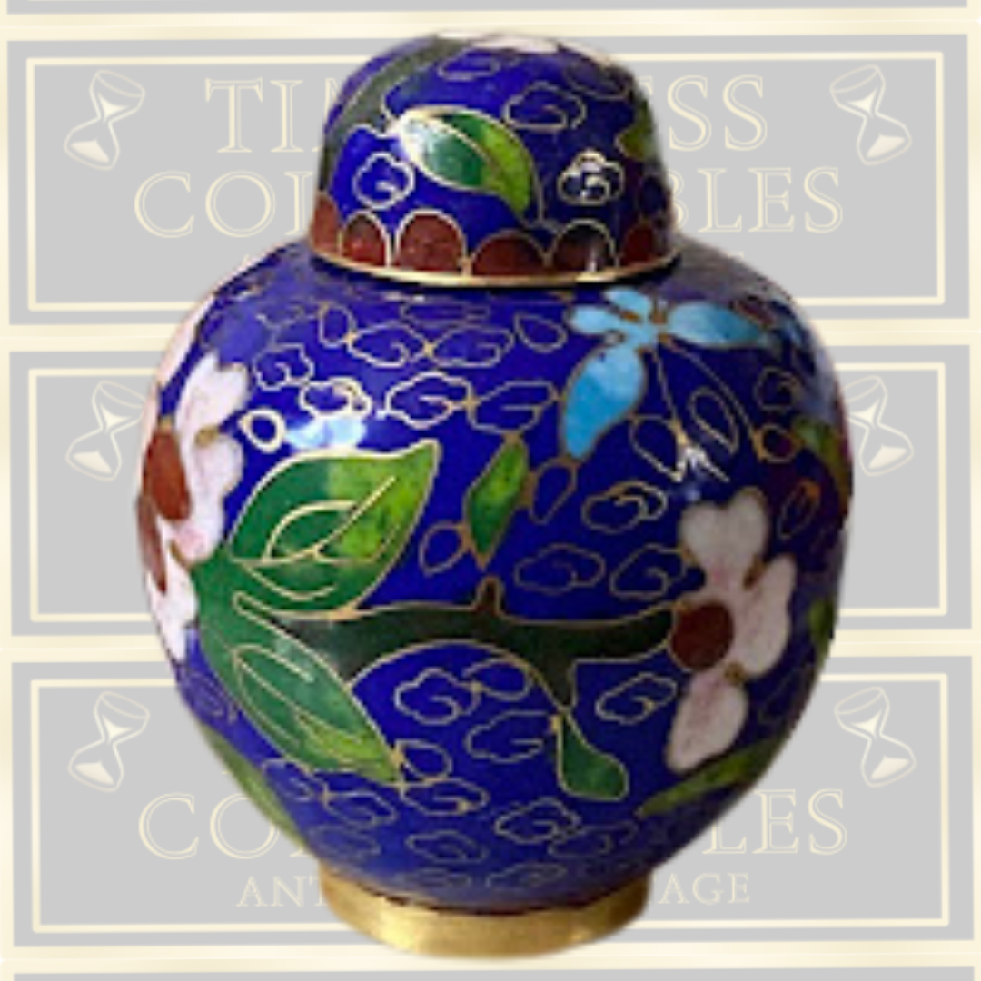 Vintage Chinese Cloisonné Miniature Ginger Jar
