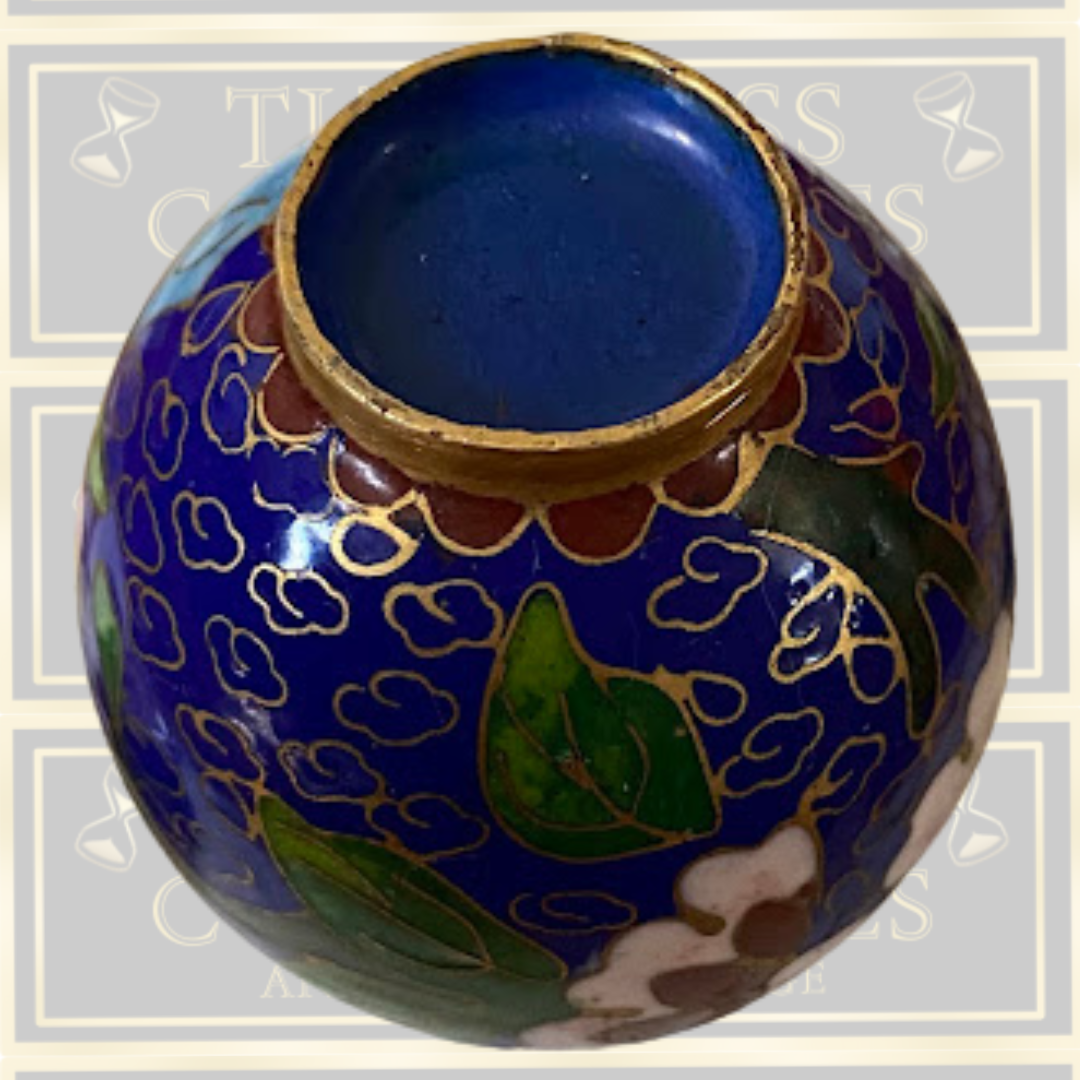 Vintage Chinese Cloisonné Miniature Ginger Jar