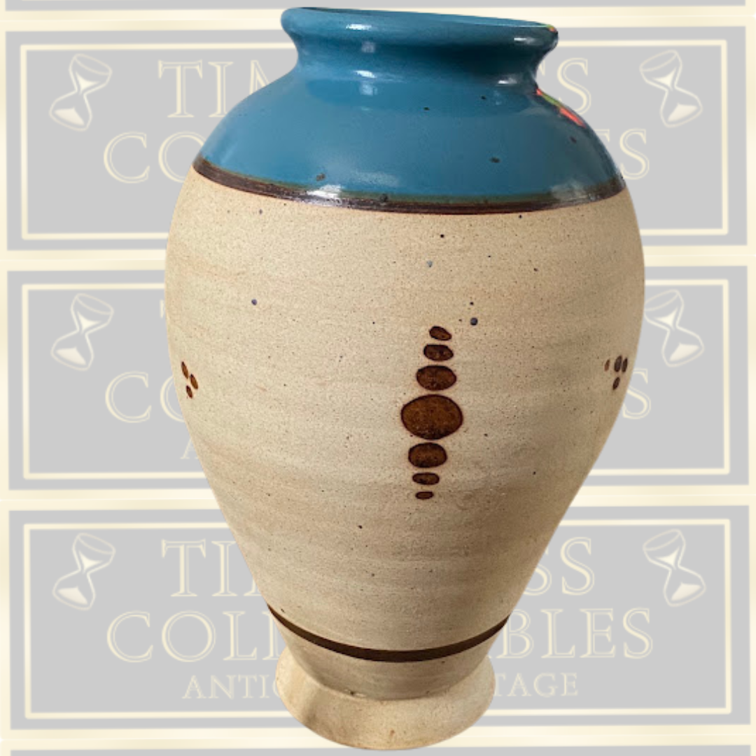 Vintage Large Mexican Pottery Vase Hand-Painted Mother & Children