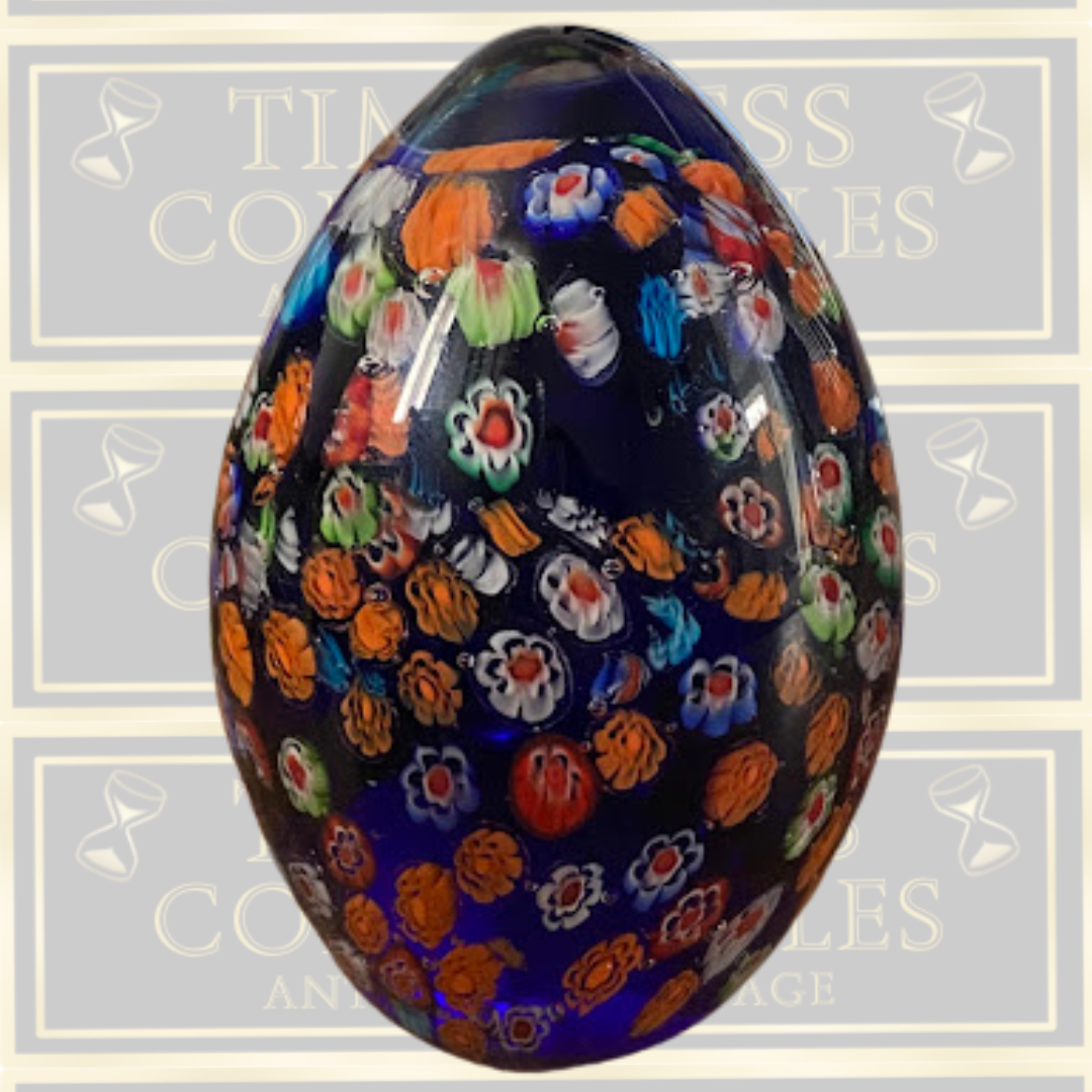 Vintage Murano Millefiori Egg Paperweight