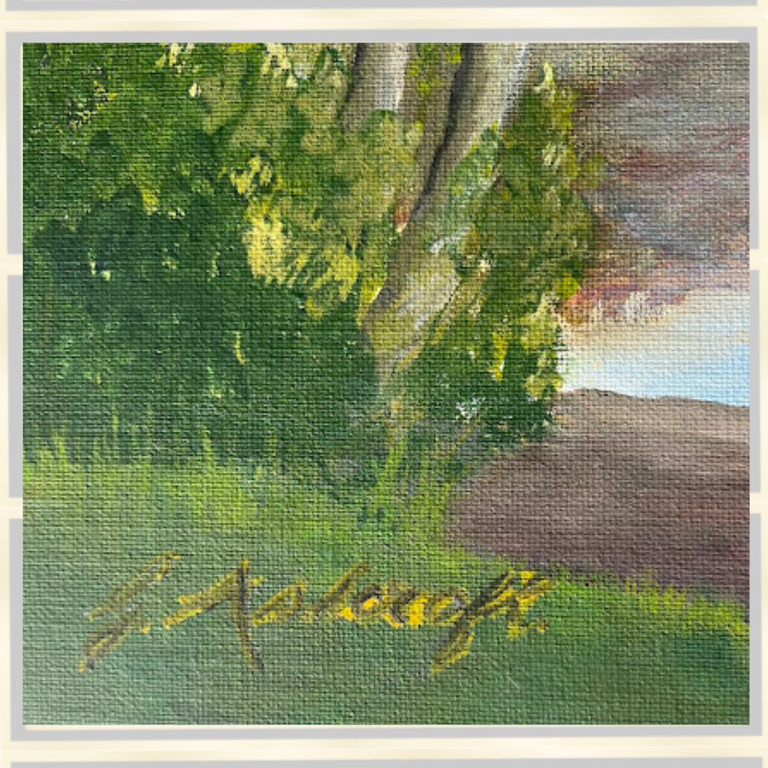 Vintage Amateur Serene Pond Oil Painting