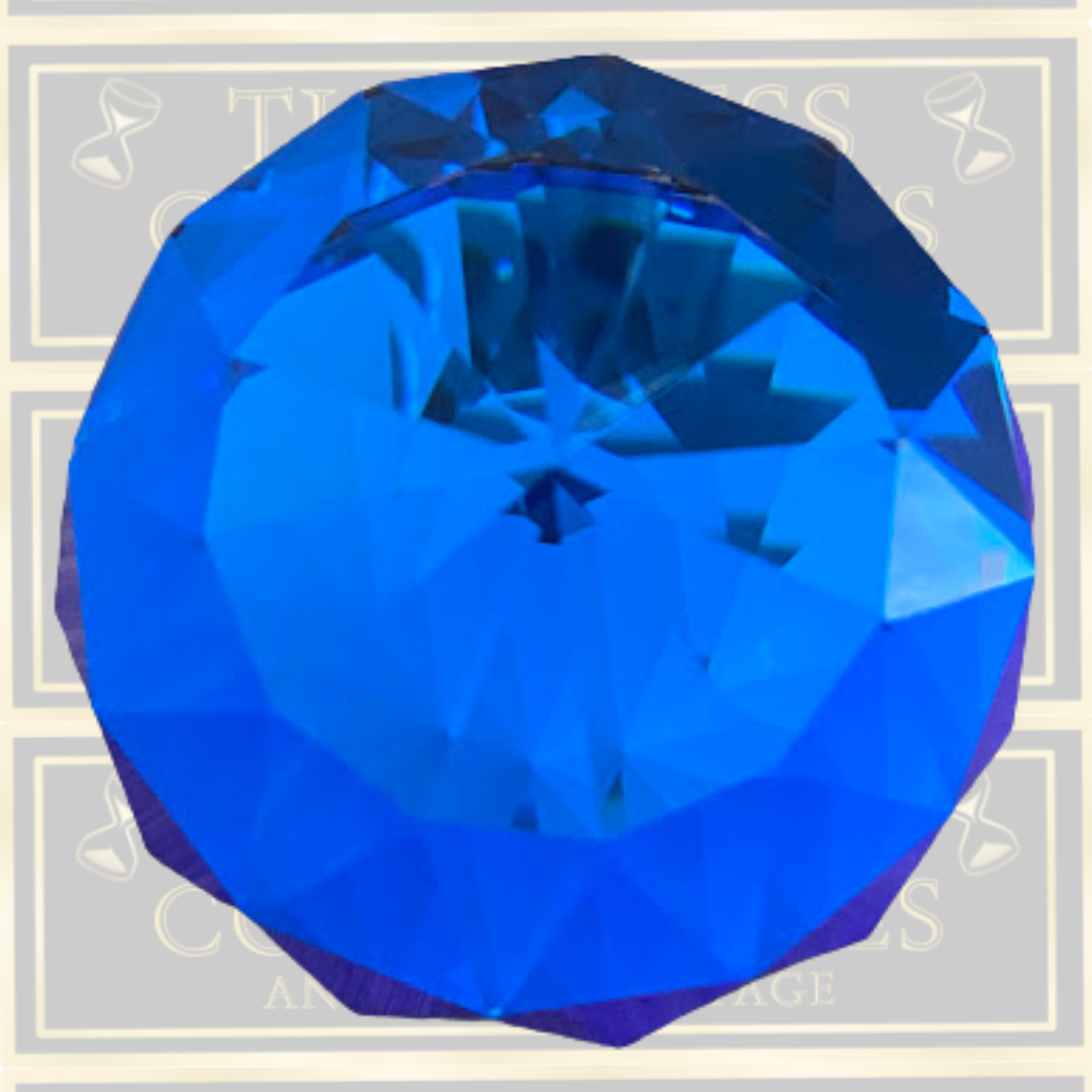 Vintage Swarovski Crystal Bermuda Blue Paperweight