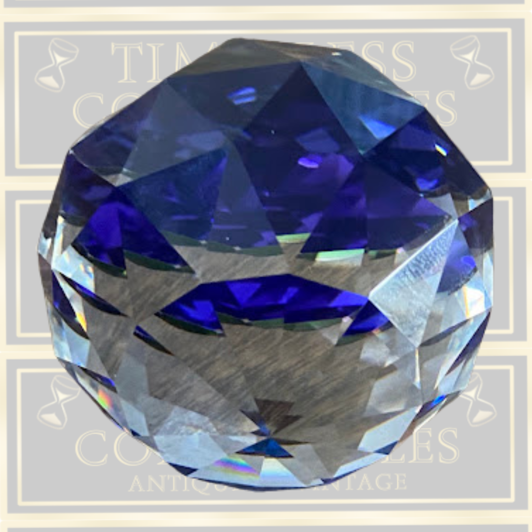 Vintage Swarovski Crystal Bermuda Blue Paperweight