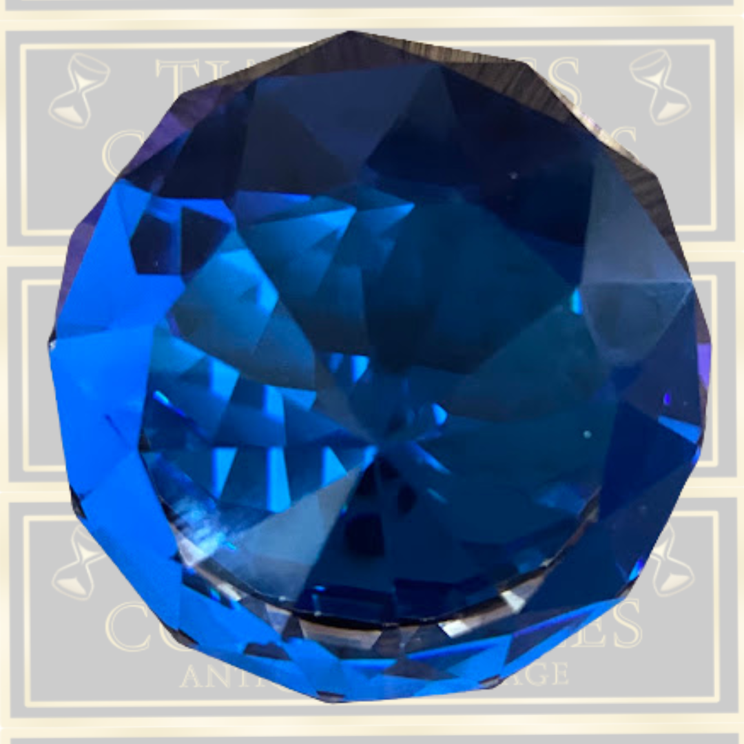 Vintage Swarovski Crystal Bermuda Blue Paperweight