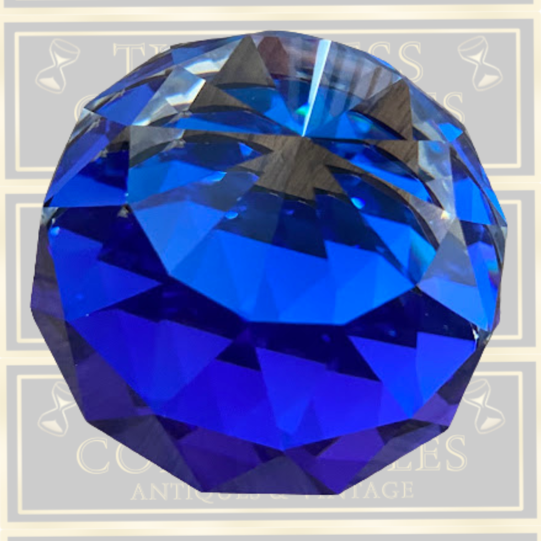Vintage Swarovski Crystal Bermuda Blue Paperweight