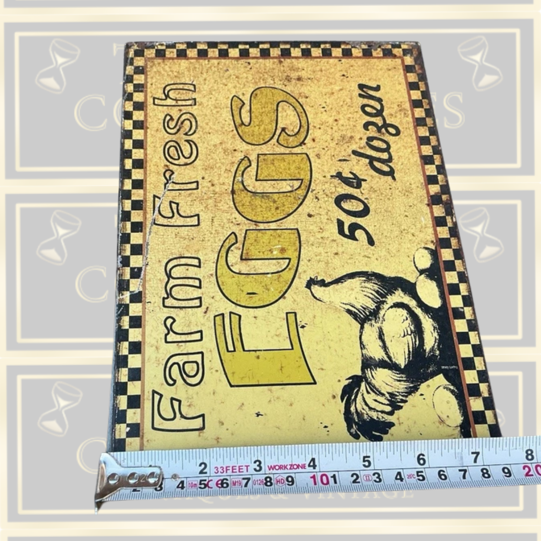 Vintage Original Farm Fresh Eggs Tin Sign