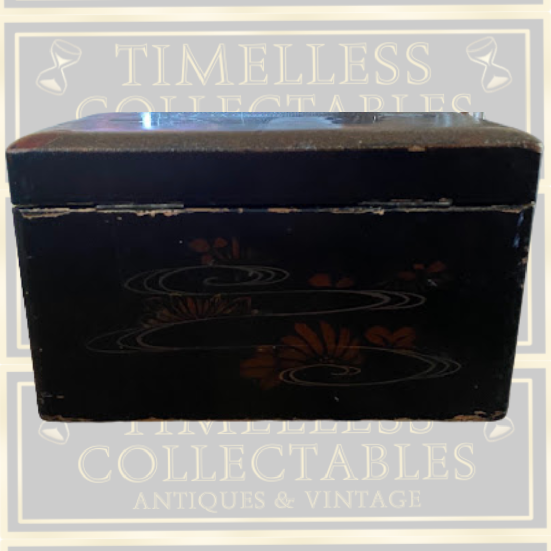 Antique Asian Lacquered Wood Double Tea Caddy