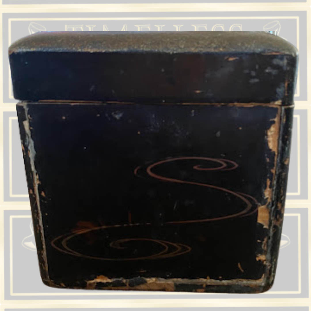 Antique Asian Lacquered Wood Double Tea Caddy