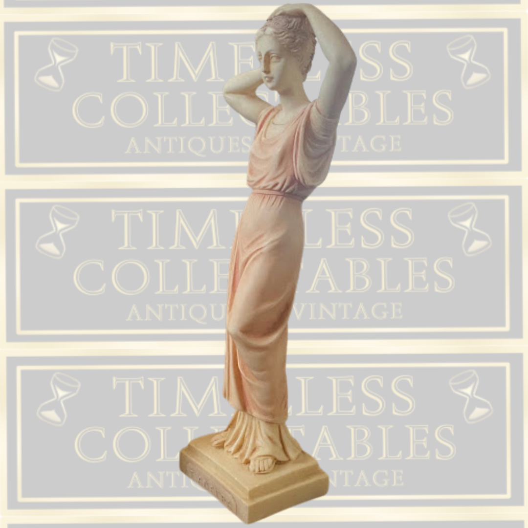 Tanagra Statue: Handmade Greek Alabaster Sculpture