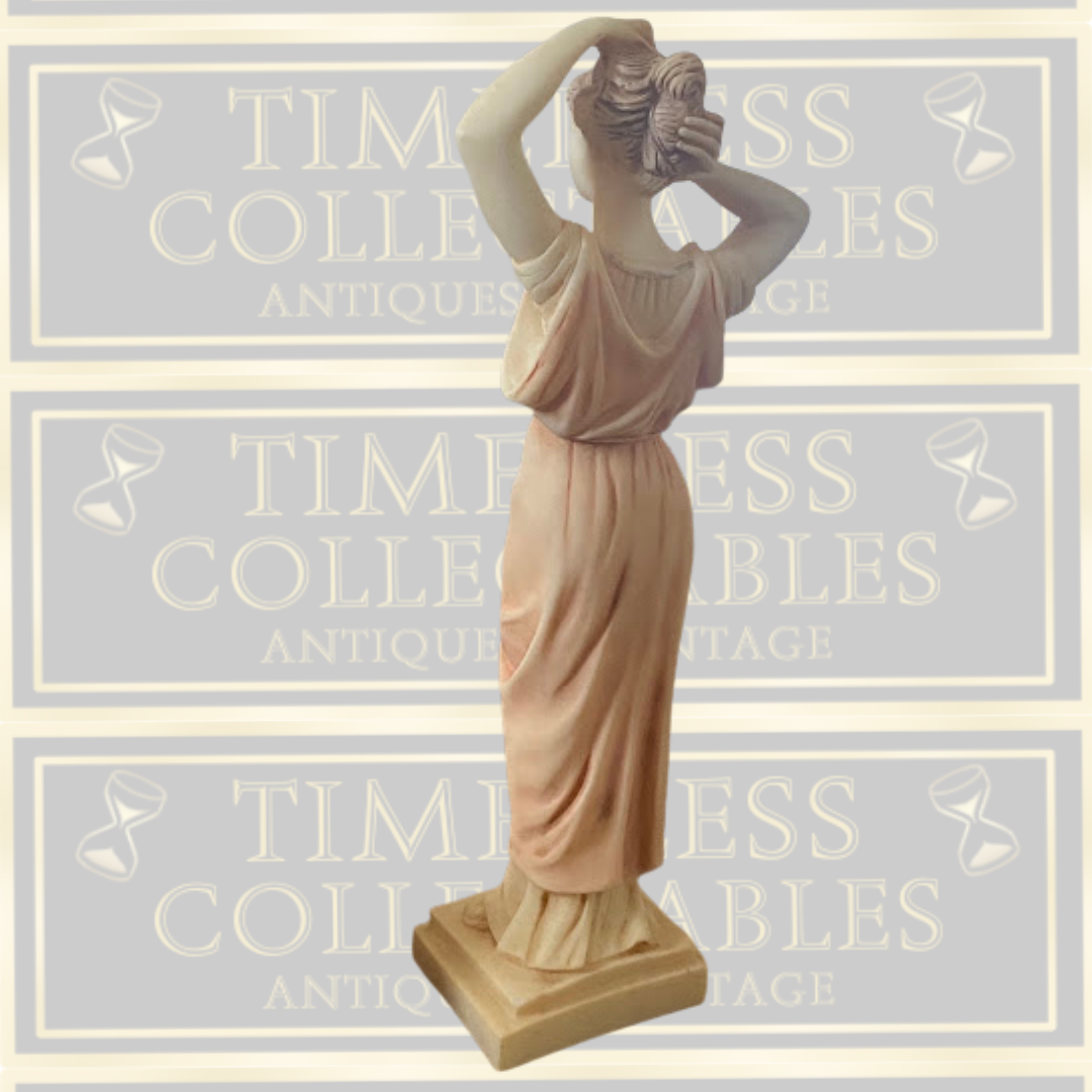 Tanagra Statue: Handmade Greek Alabaster Sculpture