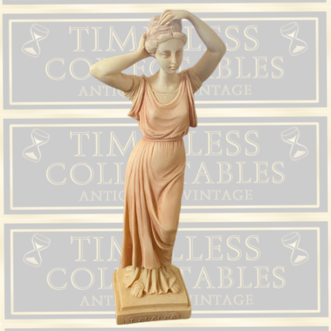Tanagra Statue: Handmade Greek Alabaster Sculpture