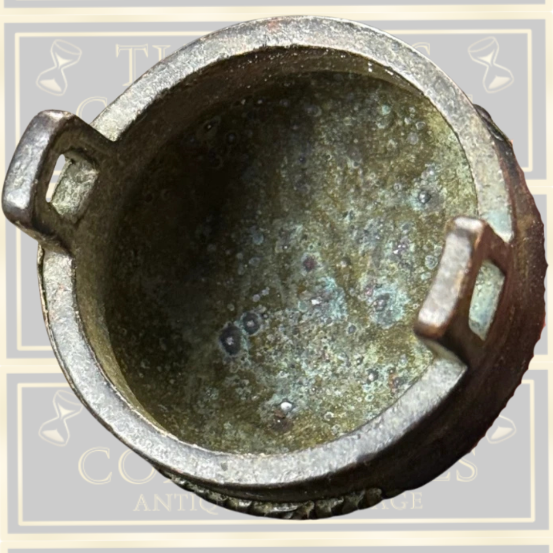 Antique Small Bronze Chinese Bronze Tripod Incense Burner