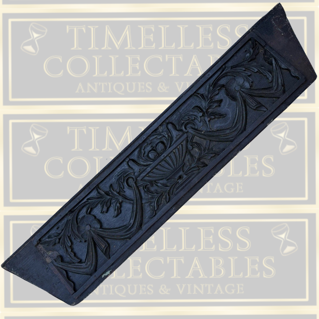 Antique Decorative Hand Carved Neoclassical Style Relief Wood Panel