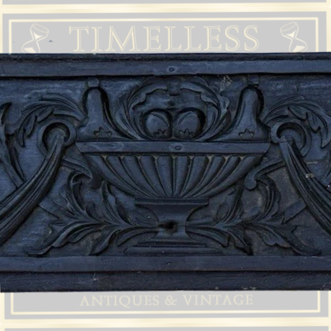 Antique Decorative Hand Carved Neoclassical Style Relief Wood Panel