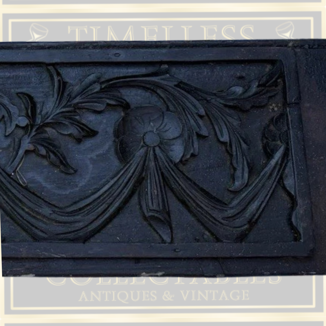 Antique Decorative Hand Carved Neoclassical Style Relief Wood Panel