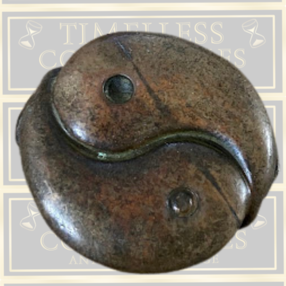 Antique Solid Bronze Tai Chi Double Ox Tea Pet Ornament