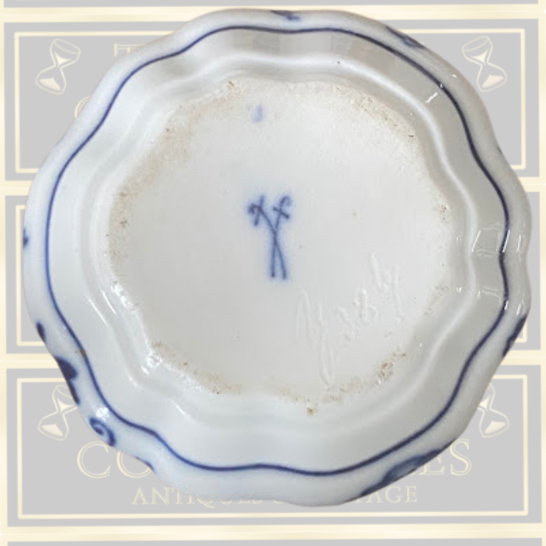 Antique Meissen Porcelain Inkwell