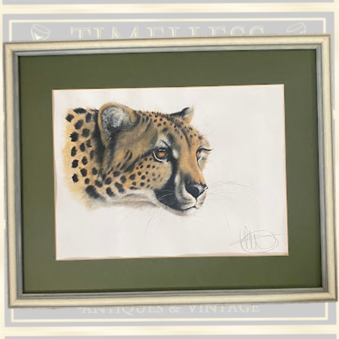 Coloured Pencil & Watercolour Painting Cheetah's Head