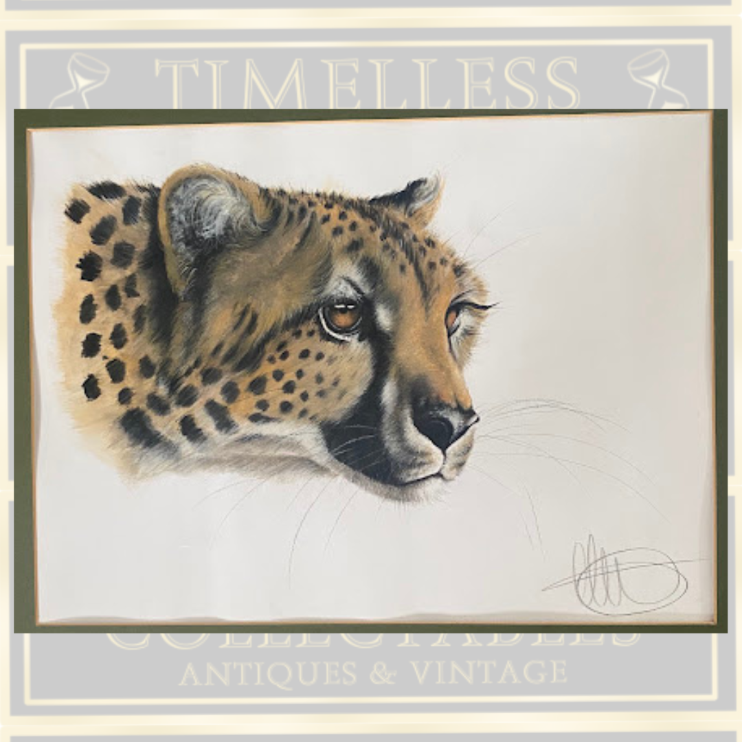 Coloured Pencil & Watercolour Painting Cheetah's Head