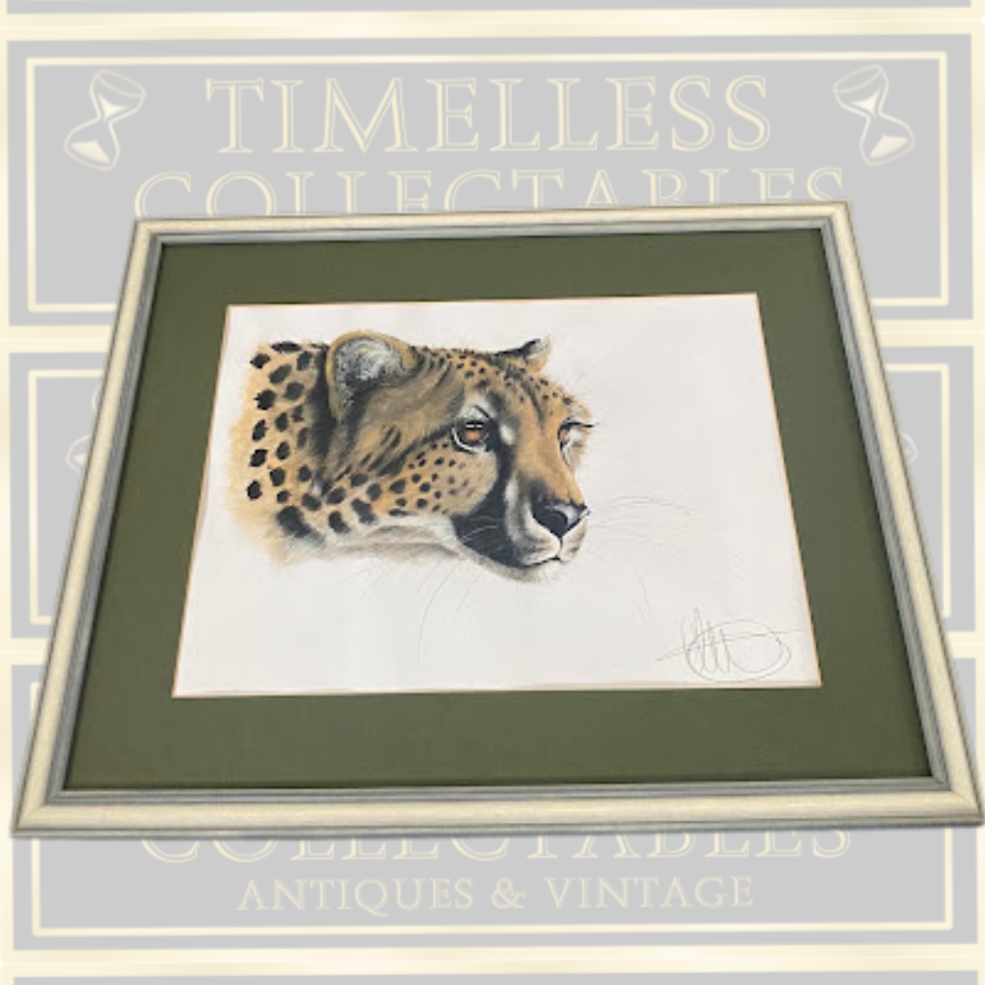 Coloured Pencil & Watercolour Painting Cheetah's Head