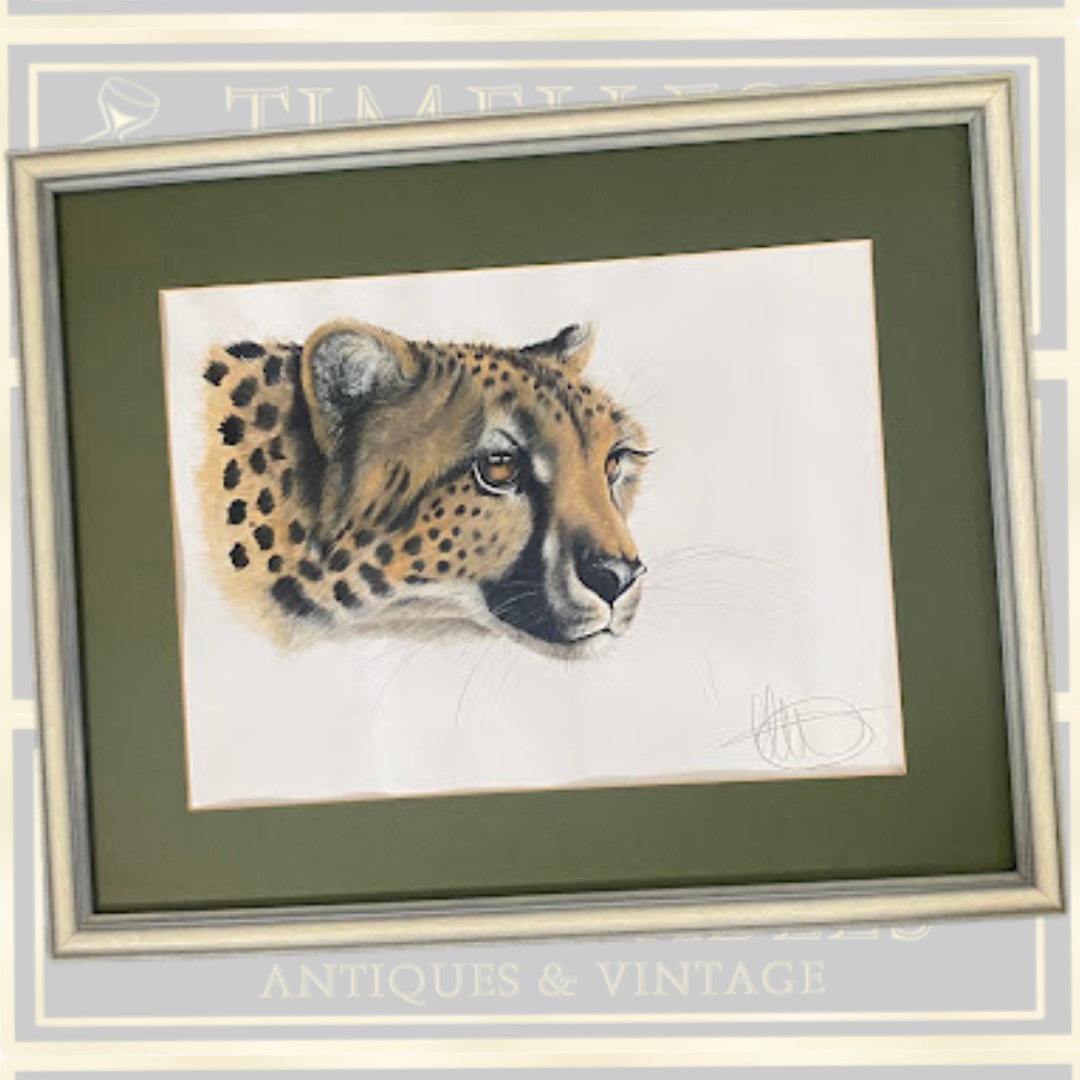 Coloured Pencil & Watercolour Painting Cheetah's Head