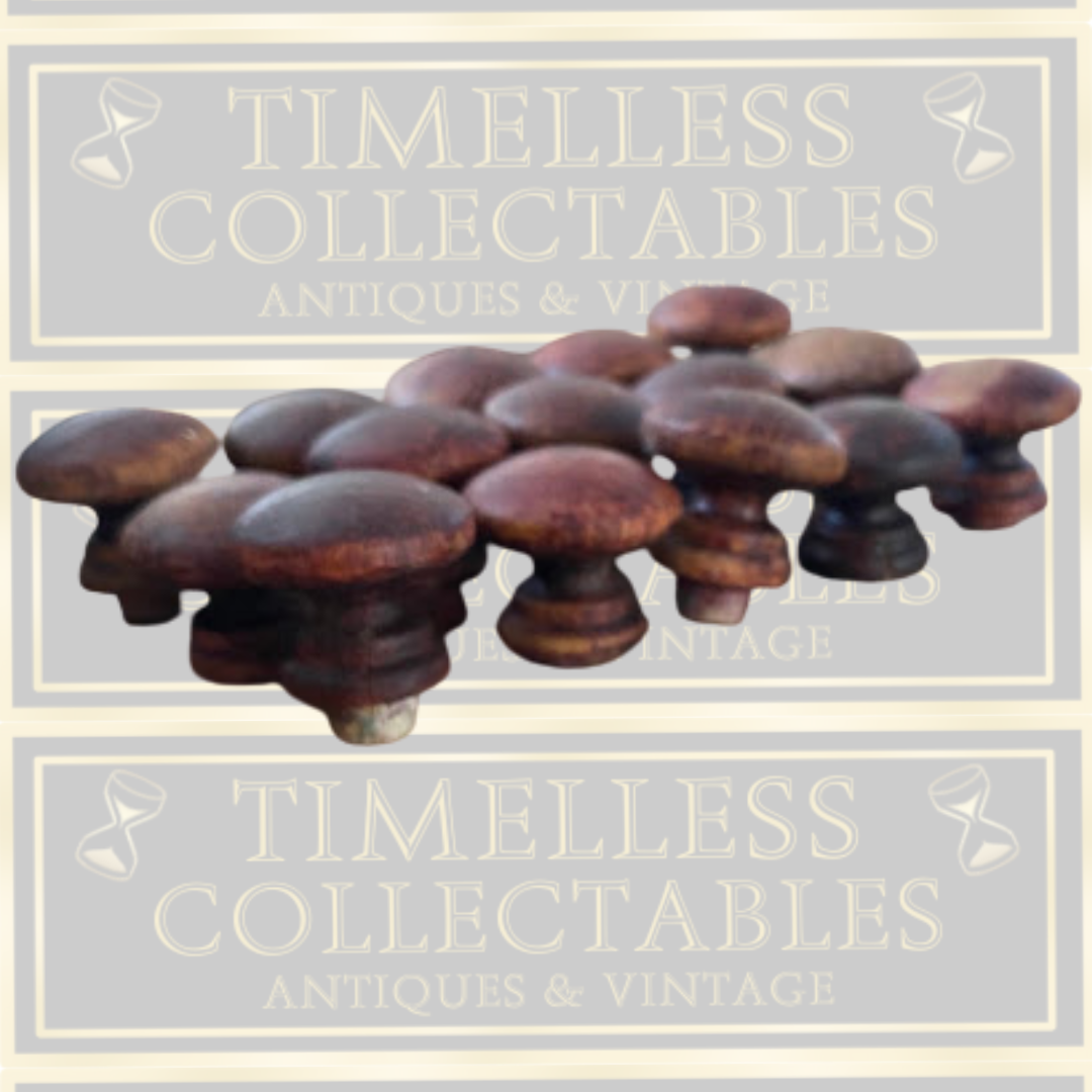 Antique Solid Turned Hardwood Mushroom knobs