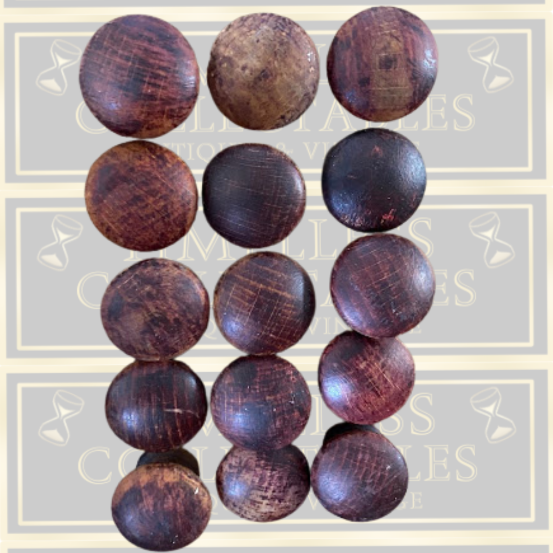 Antique Solid Turned Hardwood Mushroom knobs