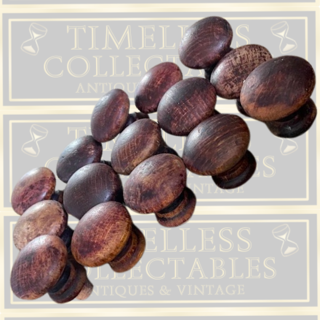 Antique Solid Turned Hardwood Mushroom knobs