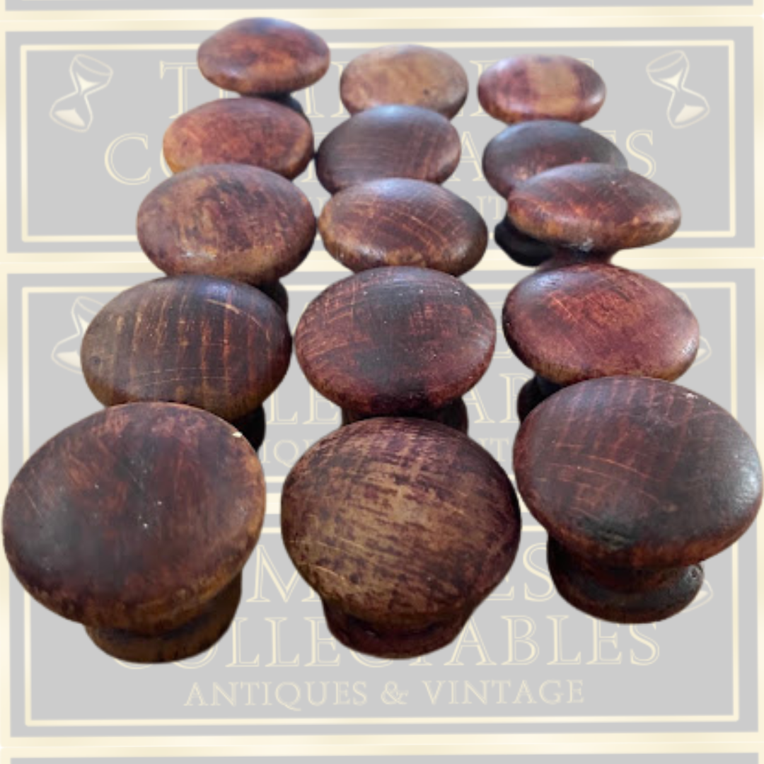 Antique Solid Turned Hardwood Mushroom knobs