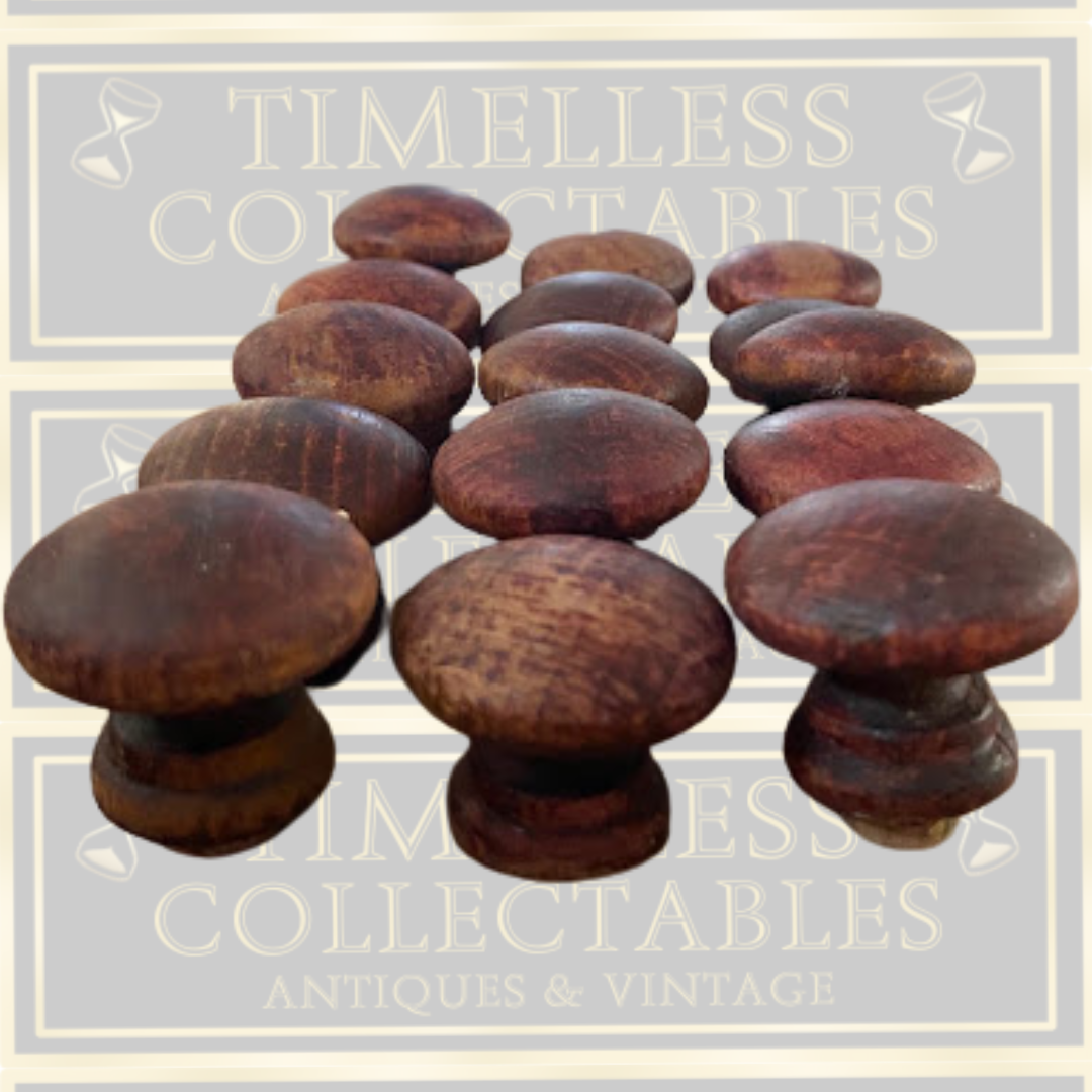 Antique Solid Turned Hardwood Mushroom knobs