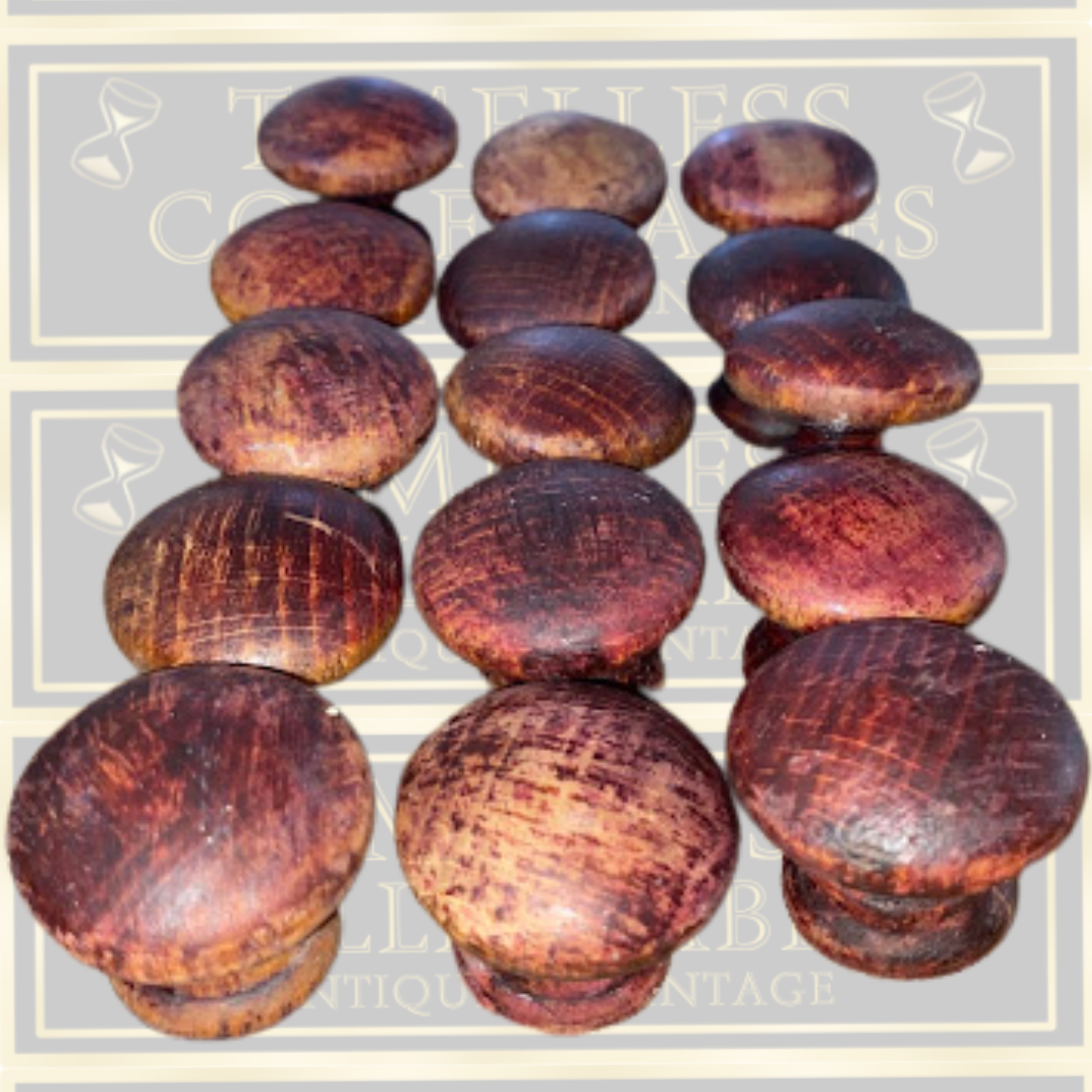 Antique Solid Turned Hardwood Mushroom knobs