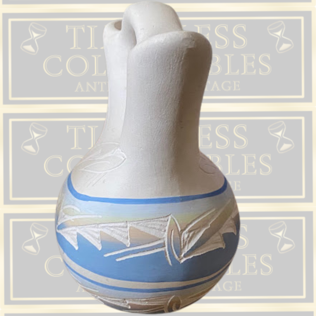 Vintage Hand Painted Native Navajo American Pottery Wedding Vase
