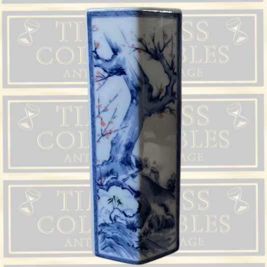 Vintage Japanese Kiku-Masamune Floral Hexagon Sake Porcelain Vase