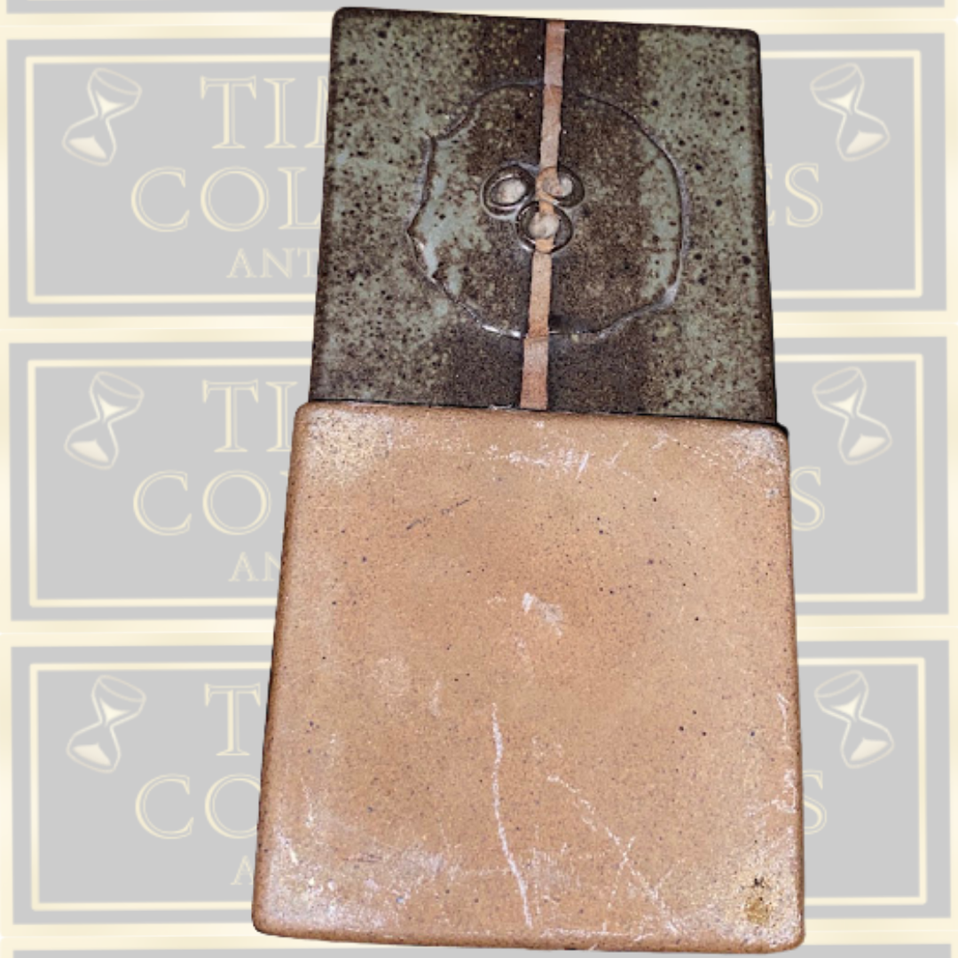 Vintage Earthy Aesthetic Mottled Green Brown Glaze