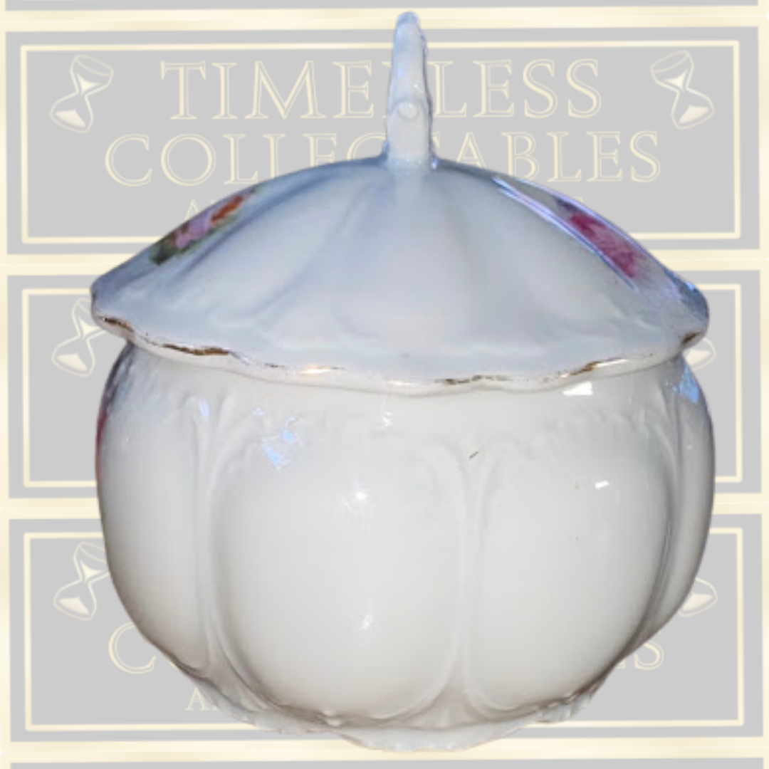 Vintage Bohemian Lidded Roses Trinket Jar Wehinger & Co