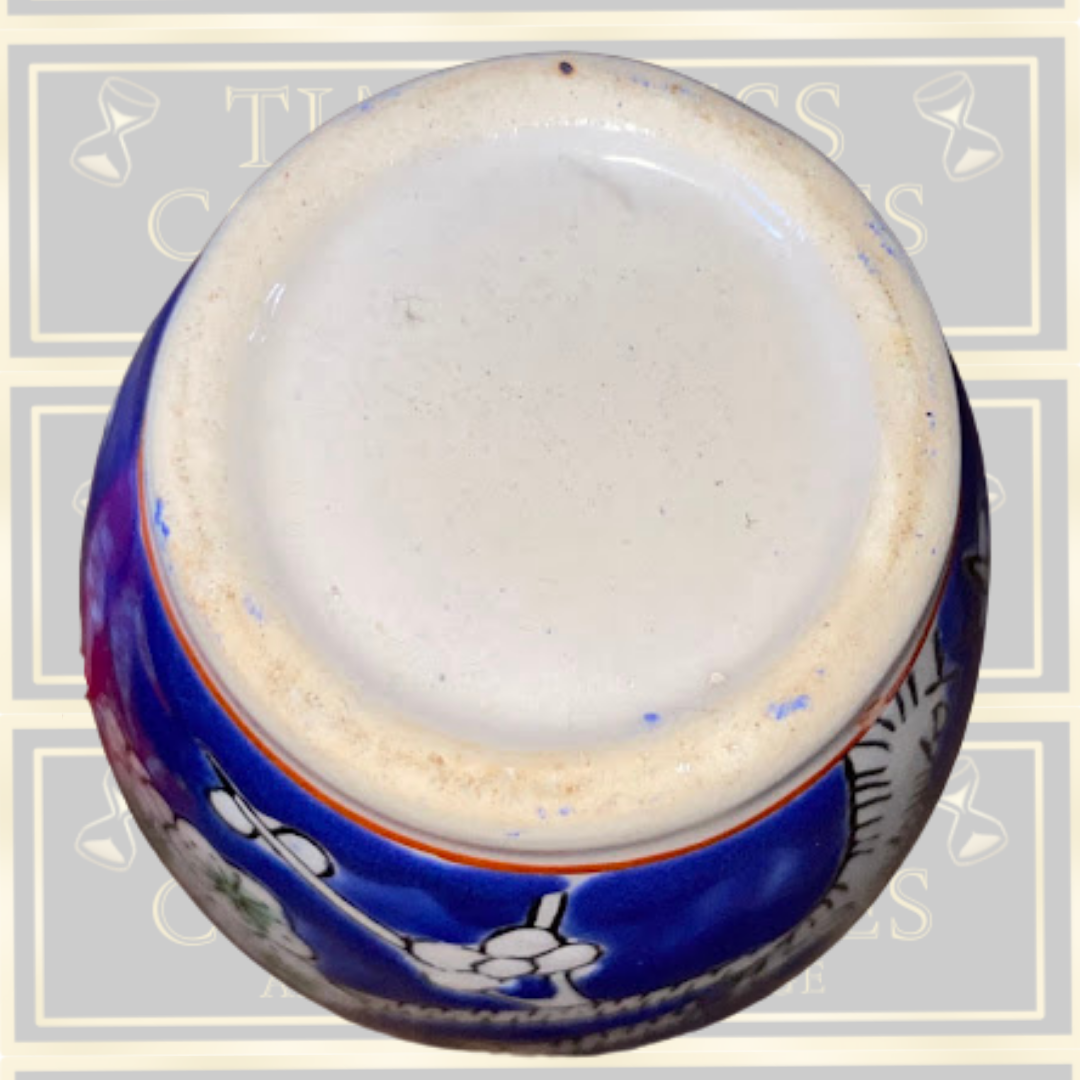Vintage Blue & White Cherry Blossom Chinese Porcelain Vase