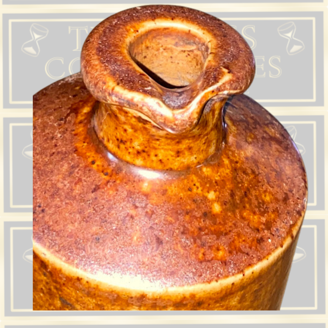 Antique Brown Glazed Stoneware Master Ink Bottle