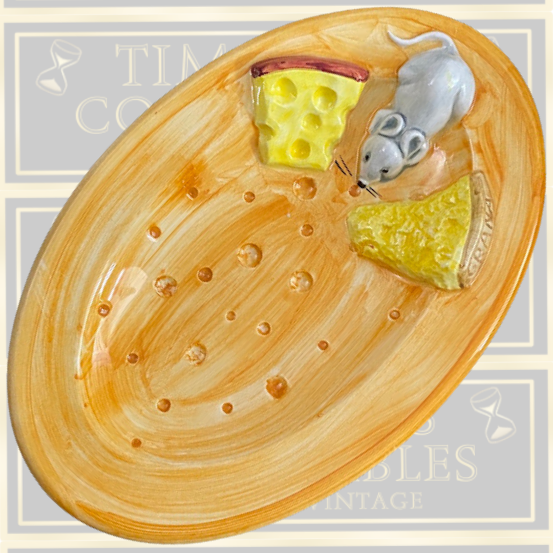 Vintage Italian Ceramic 3D Cheese Platter
