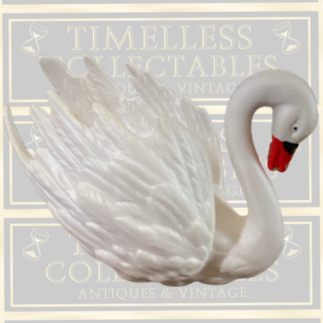 Three Vintage Goebel White Porcelain Swan Figurine West Germany