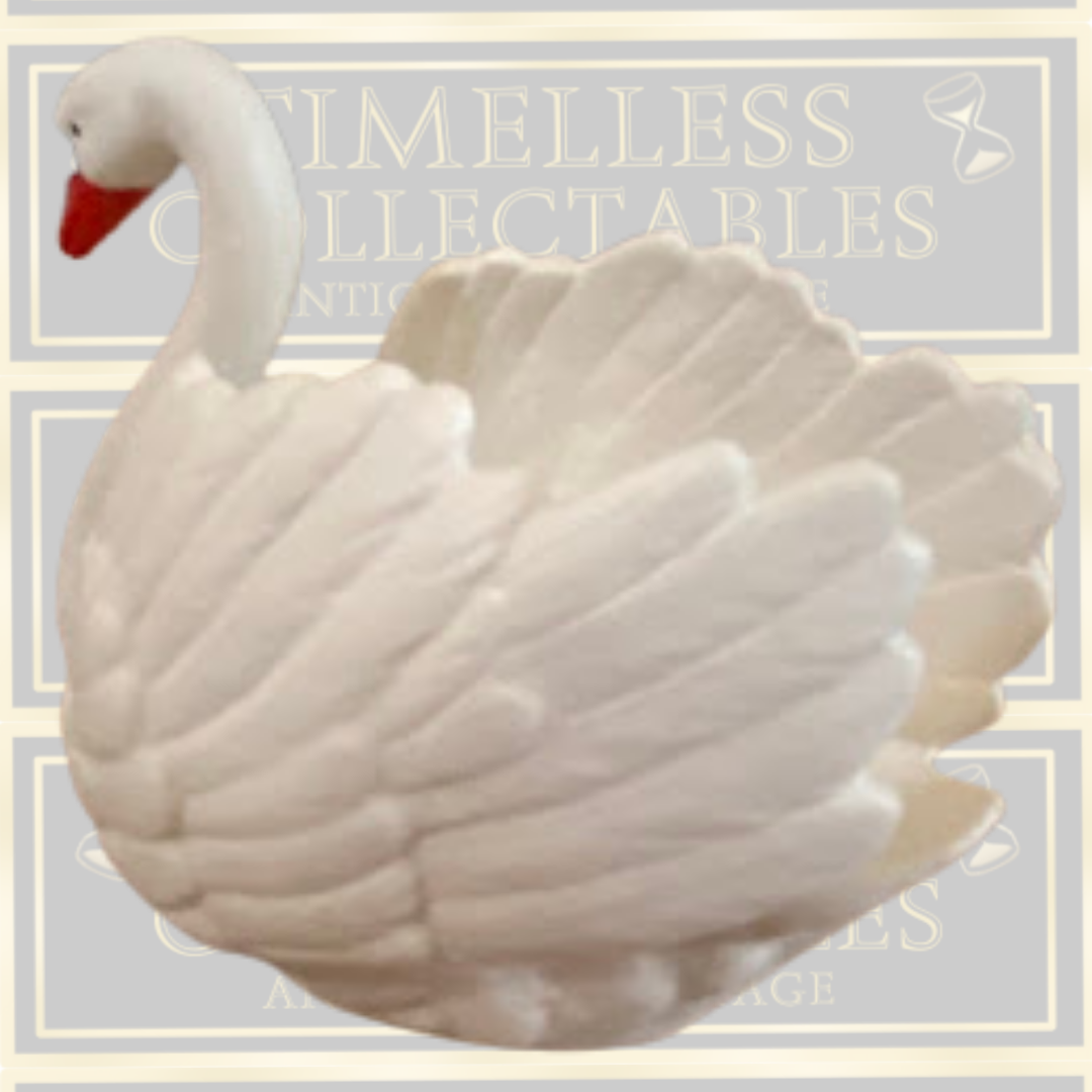 Three Vintage Goebel White Porcelain Swan Figurine West Germany