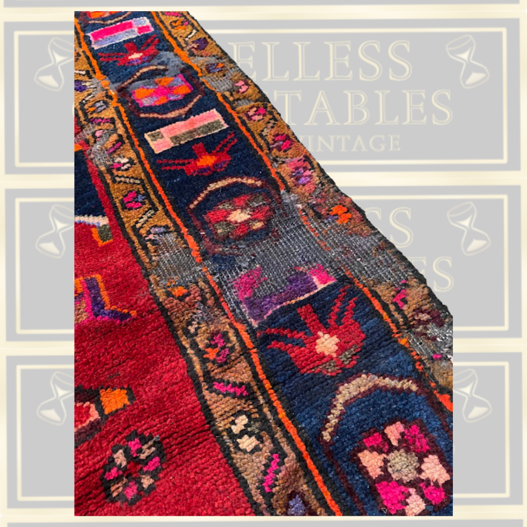 Vintage Hand-knotted Persian Hamadan Vibrant Tribal Rug