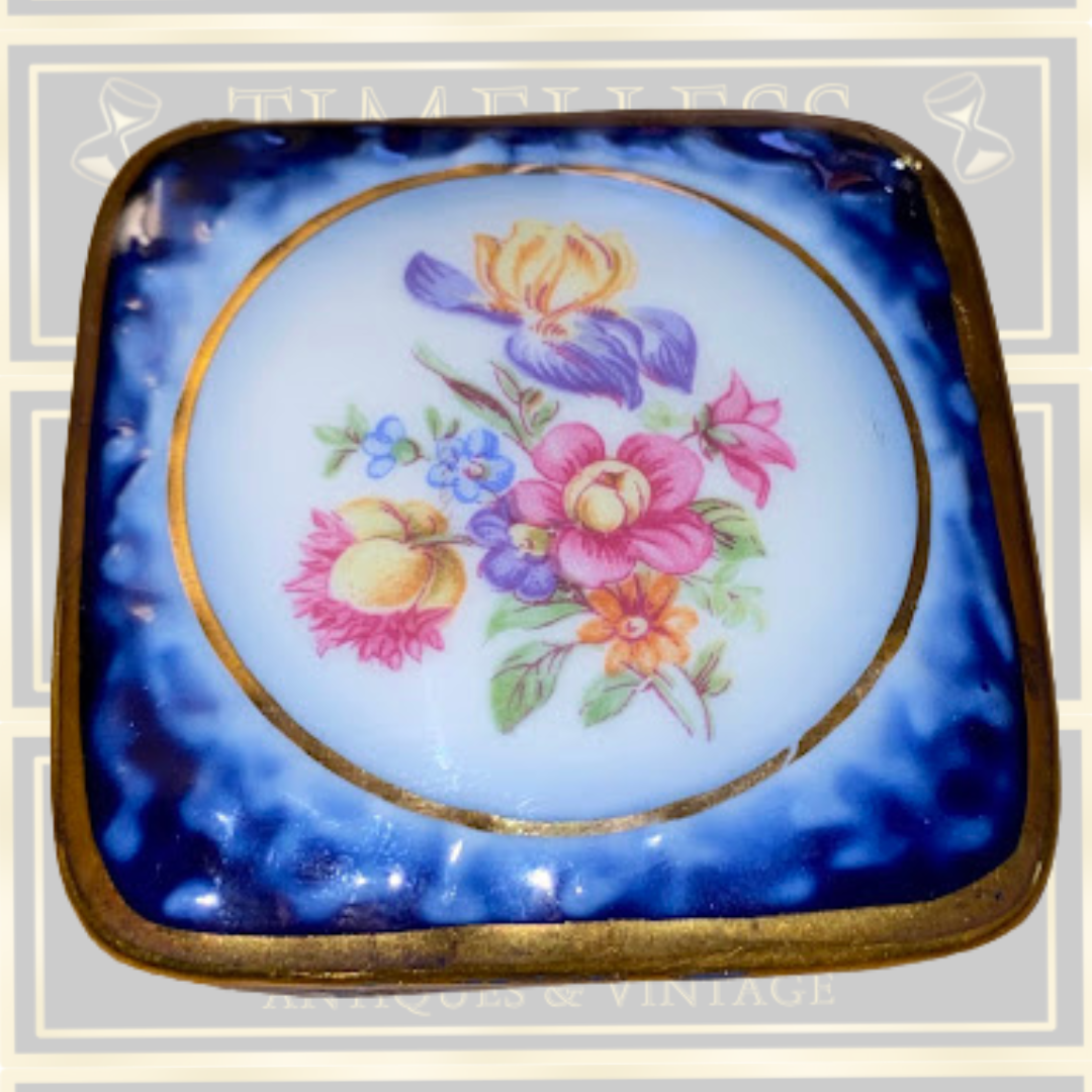 Vintage German Porcelain Dresden trinket box