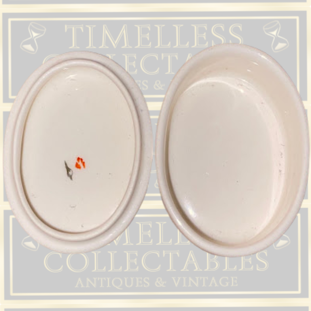 Mason's Ironstone Blue Red Floral Gilded Trinket Box
