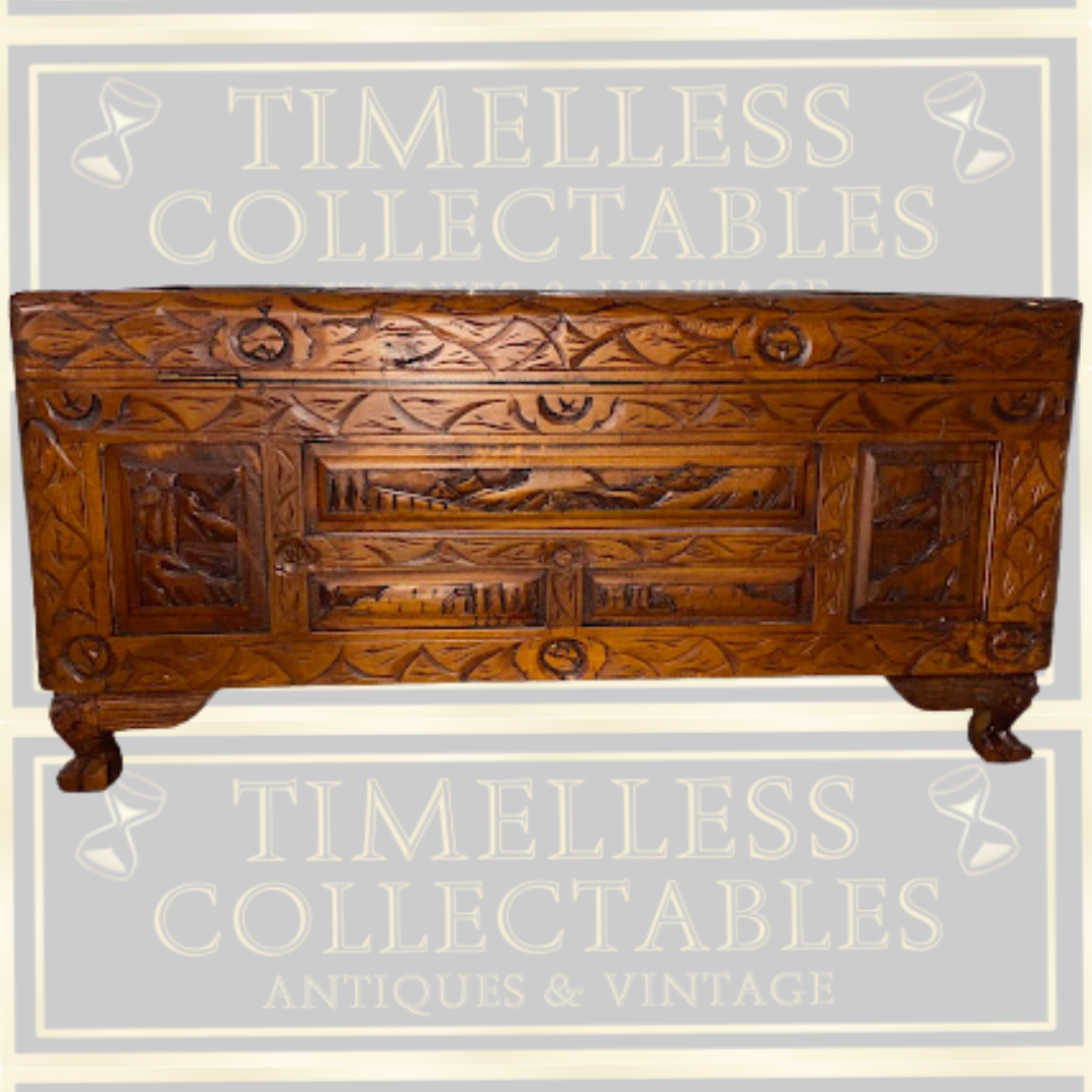 Vintage Chinese Carved Camphorwood Chest