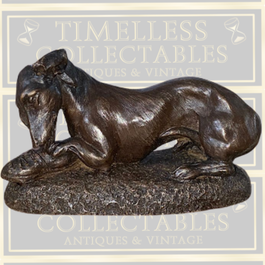 Vintage Sherratt & Simpson Cold-Cast Bronze Whippet Dog