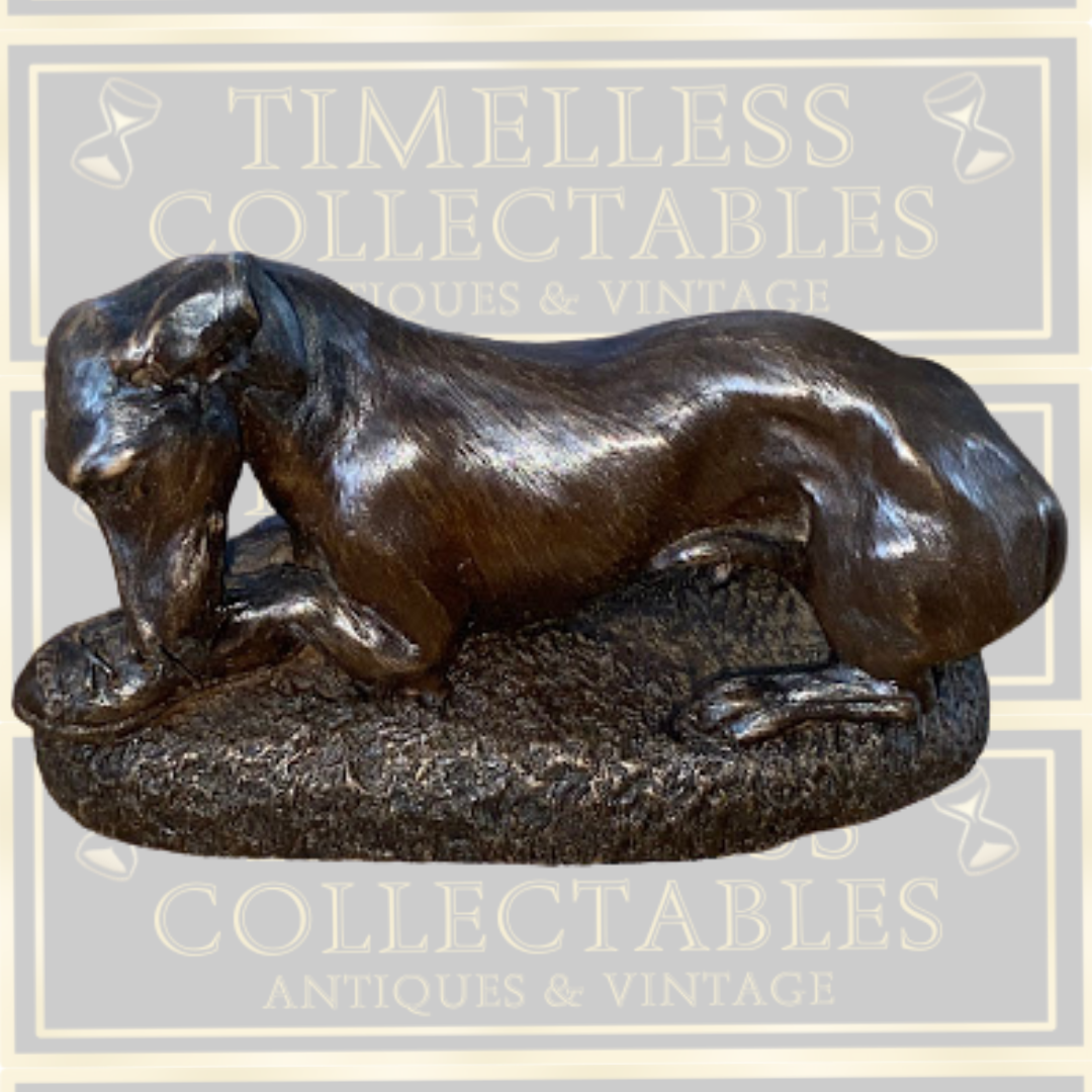 Vintage Sherratt & Simpson Cold-Cast Bronze Whippet Dog