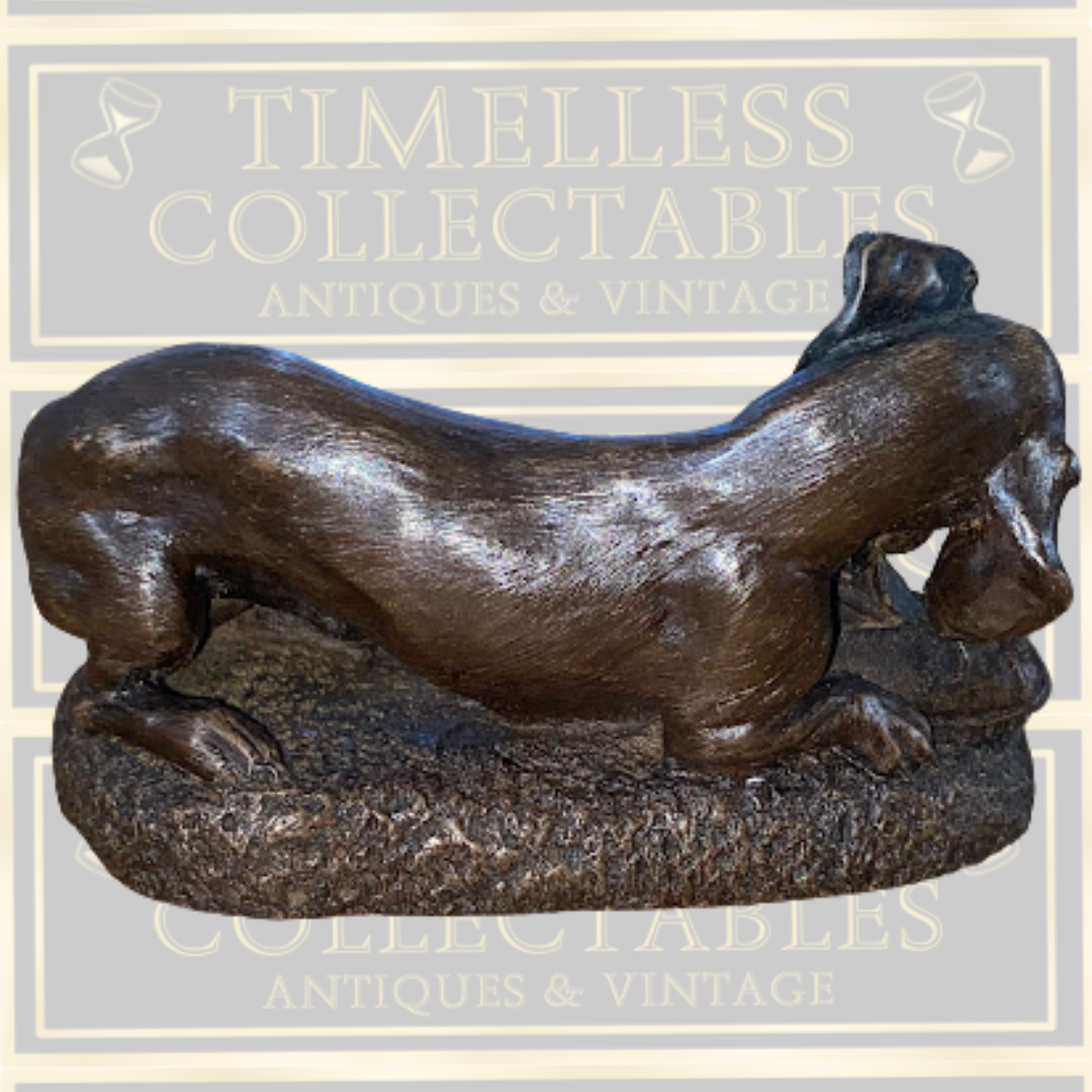 Vintage Sherratt & Simpson Cold-Cast Bronze Whippet Dog