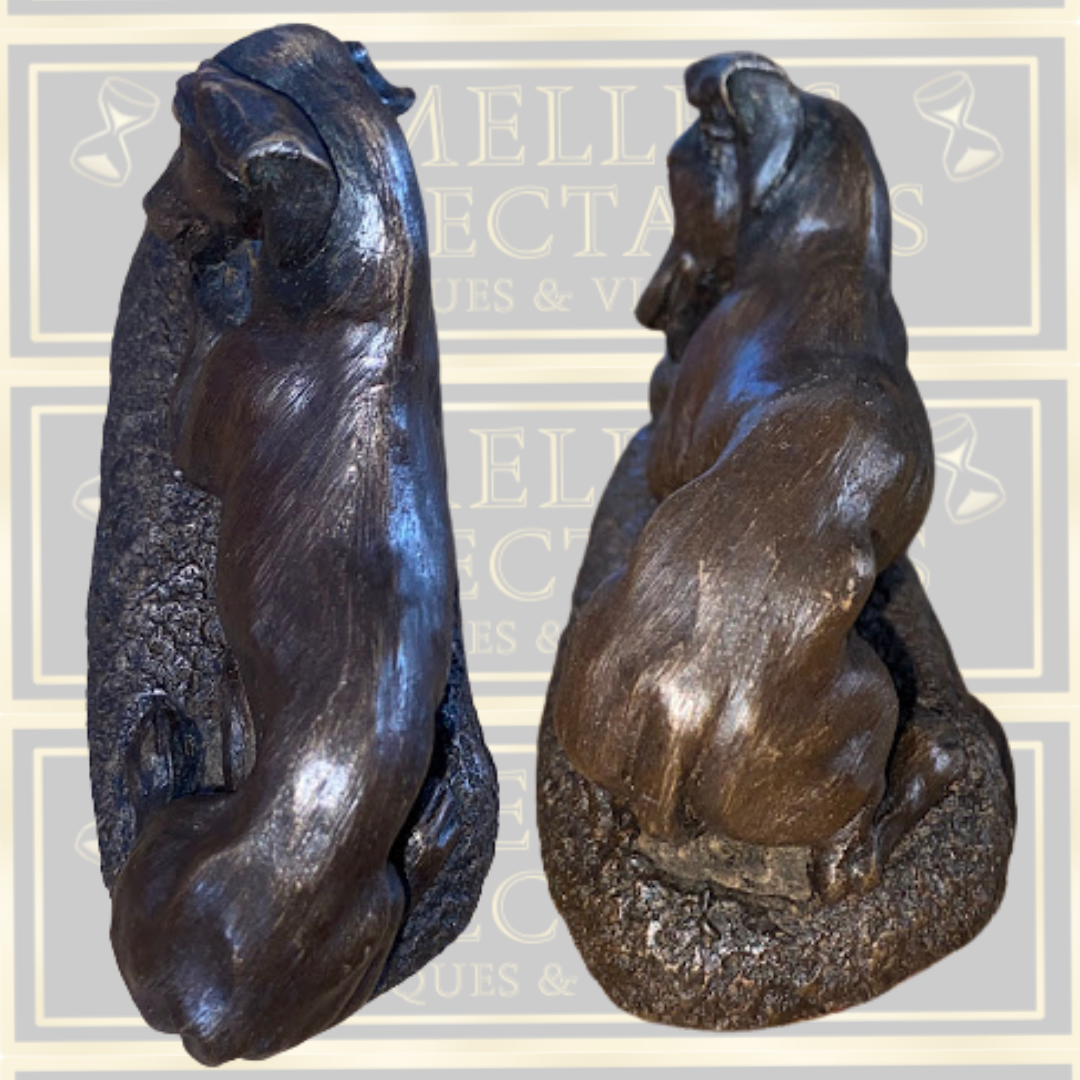 Vintage Sherratt & Simpson Cold-Cast Bronze Whippet Dog