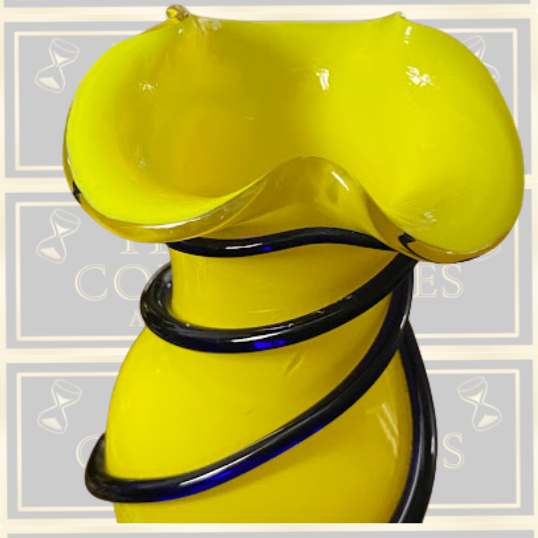 Vintage Czech Vibrant Yellow Tango Glass Vase